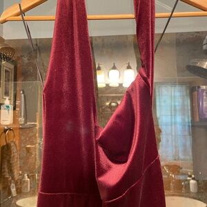 Elegant Burgundy Velvet Dress